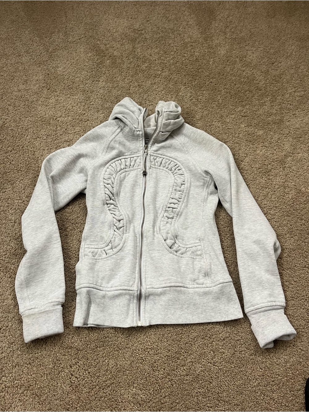 Lululemon Heather Gray Sparkle Cuddle Up Ruched Full Zip Jacket